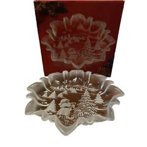 Christmas Story Mikasa Candy Dish 9 3/4" Bon Bon Plate SA 600/902 HOLIDAY VTG